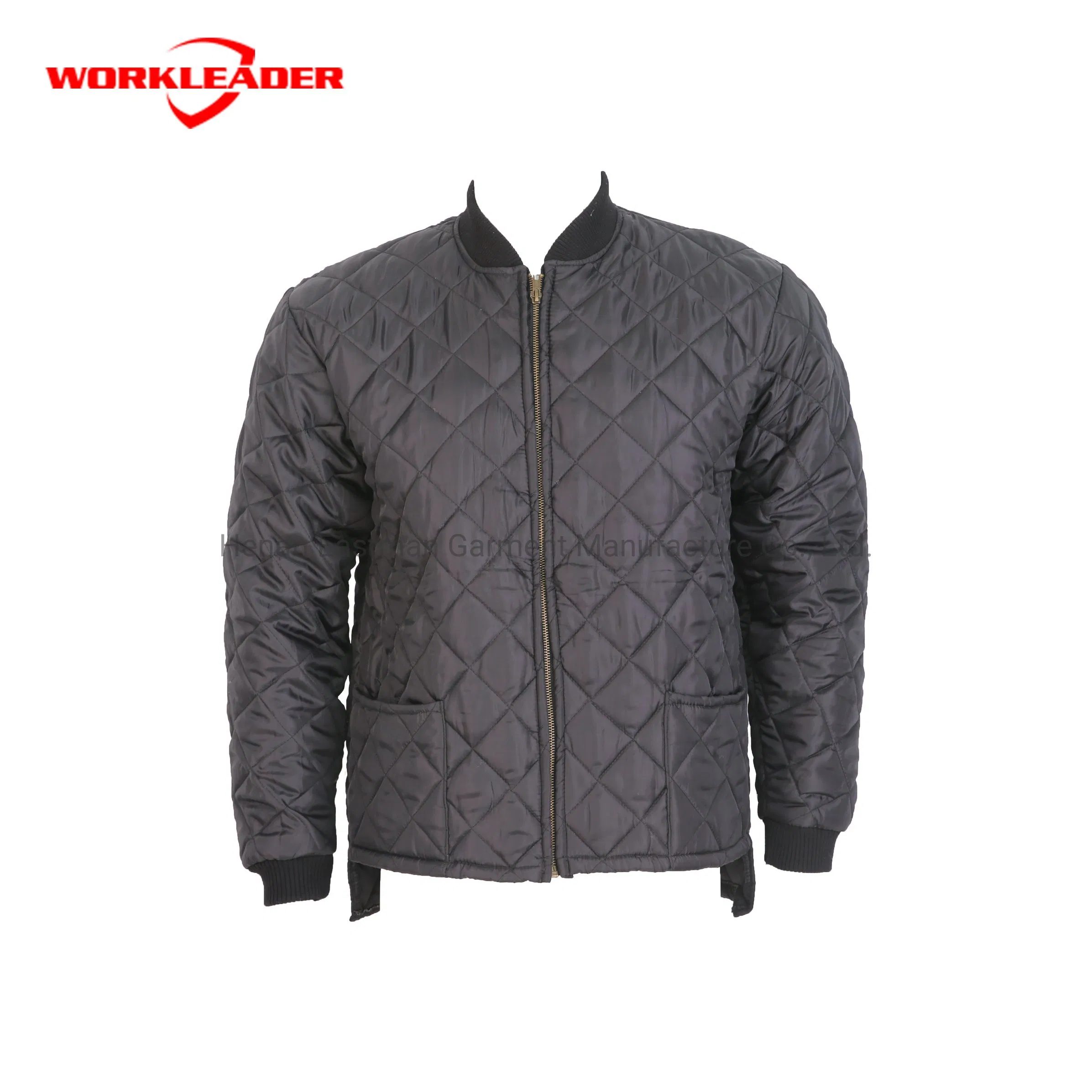 100% Polyester Mens Work Black Winter Quilted Thermal Freezer Jacket
