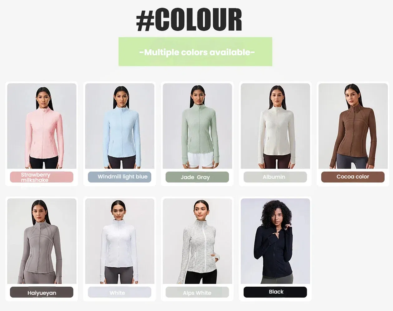 OEM ODM Women's Long Sleeve Yoga Jacket for Fall Sports Breathable Fitness Wear with Slim Stand Collar for Running Cycling