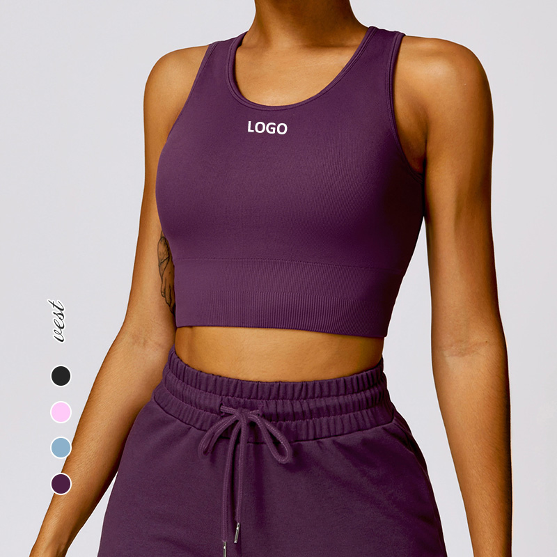 Custom Logo High-Quality Quick Dry Seamless Push up Shockproof Moisture Wicking Breathable Sports Gym Running Yoga Tops for Women