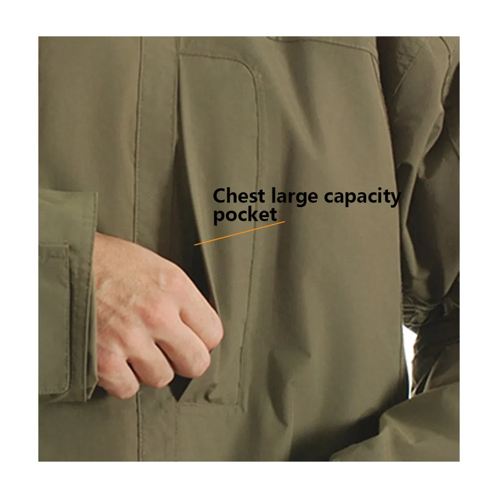 Thermal Insulated Men's Waterproof Outdoor Ski Jacket with Detachable Hood and Reflective Piping