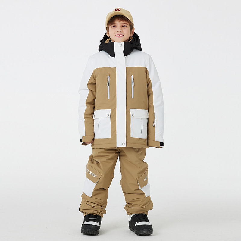 Boy Girl Snowboarding Jacket and Pants Sportswear Sets Waterproof Children Ski Suits