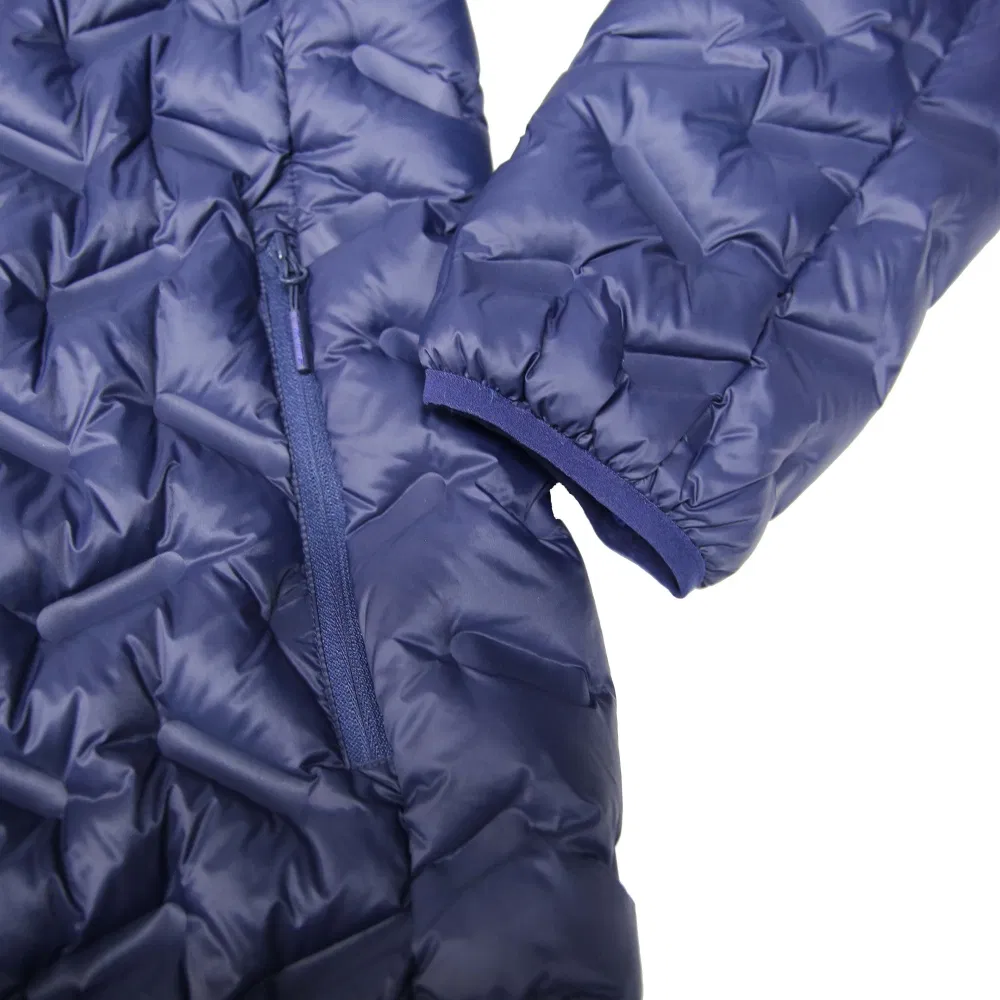 Mens Packable Puffer Jacket Thick Warm Lightweight Hooded Insulated Stand Collar Winter Coat Windproof Zipper Down Coat