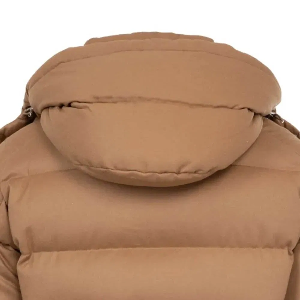 Wholesale Winter Warm Outdoor Insulated Custom Design Men's High Quality Shinny Camel Hooded Duck Down Puffer Jackets Outerwear Coat Parka