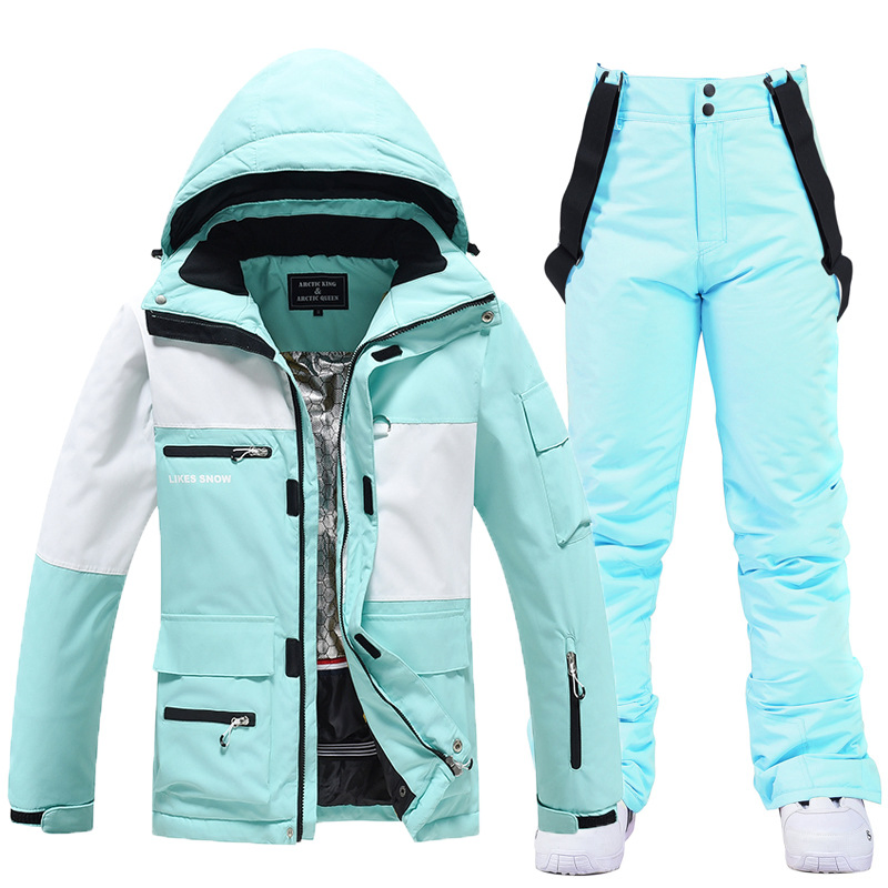 Men Women's Ski Suit Winter Windproof Waterproof Thermal Snow Jacket and Pants Sets Snowboard Skiwear