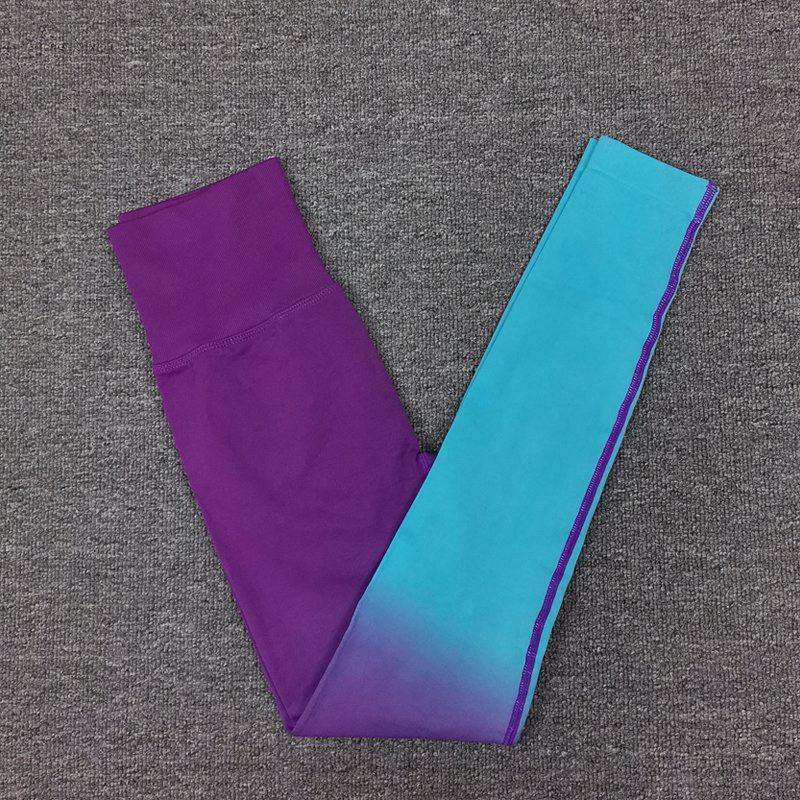 Women Gradient Yoga Pants Seamless High Waist Training Outdoor Leggings Running Jogging Quick Dry Gym Sport Leggings