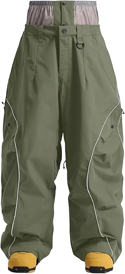 Custom Mens Snowboard Pants Waterproof Women Baggy Ski Pants Reflective Stripe Insulated Winter Snow Pants