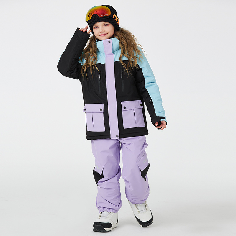 Boy Girl Snowboarding Jacket and Pants Sportswear Sets Waterproof Children Ski Suits
