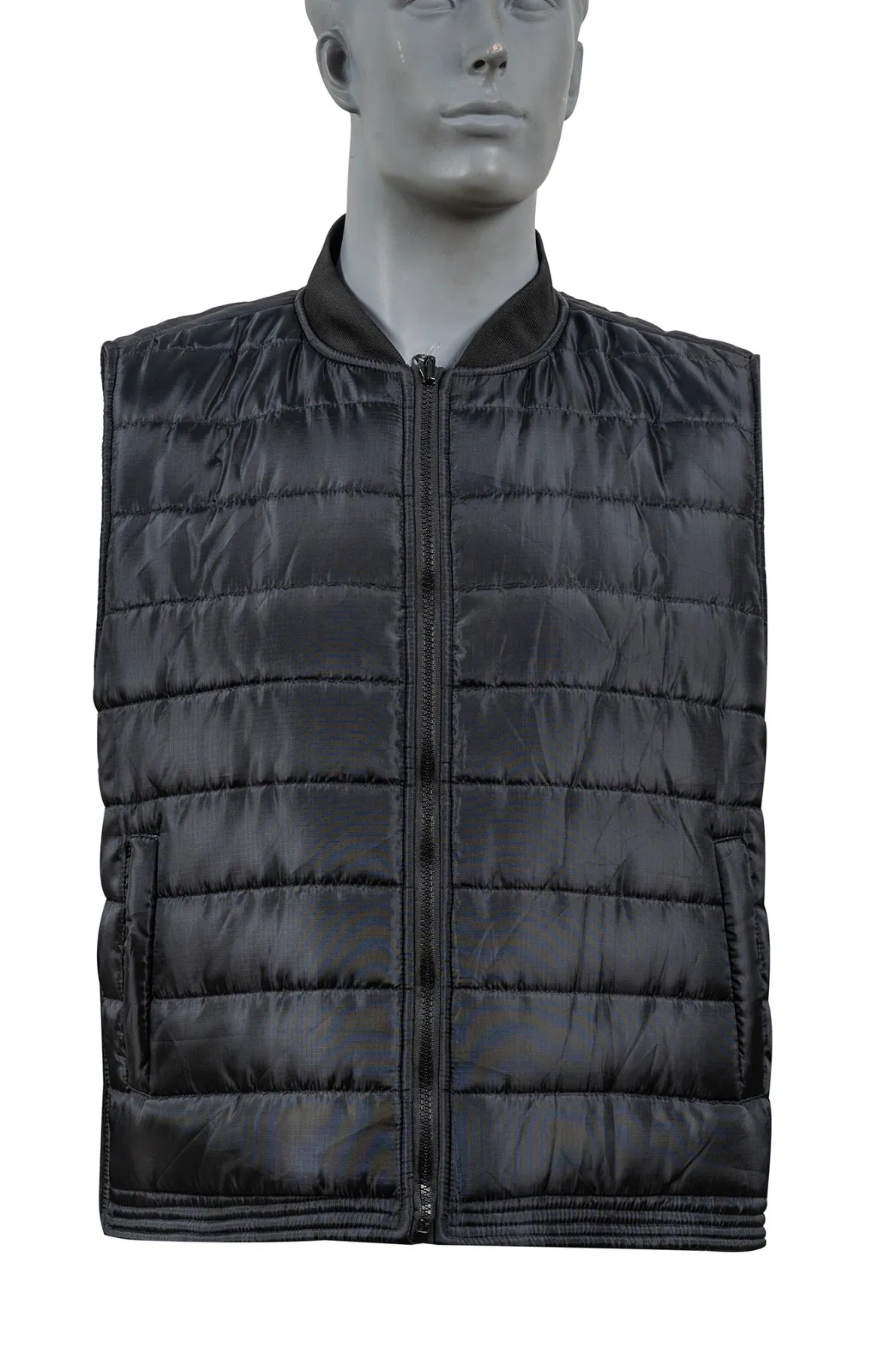 Custom Winter Insulated Warm Stand Collar Zipper Outerwear Sports Workwear Padded Vest Men