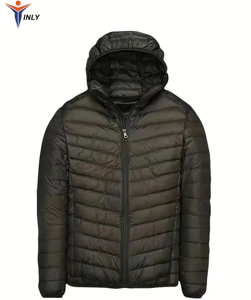 Men's Lightweight Short Slim Fit Hooded Down Jacket Warm and Comfortable Winter Windproof Down Coat