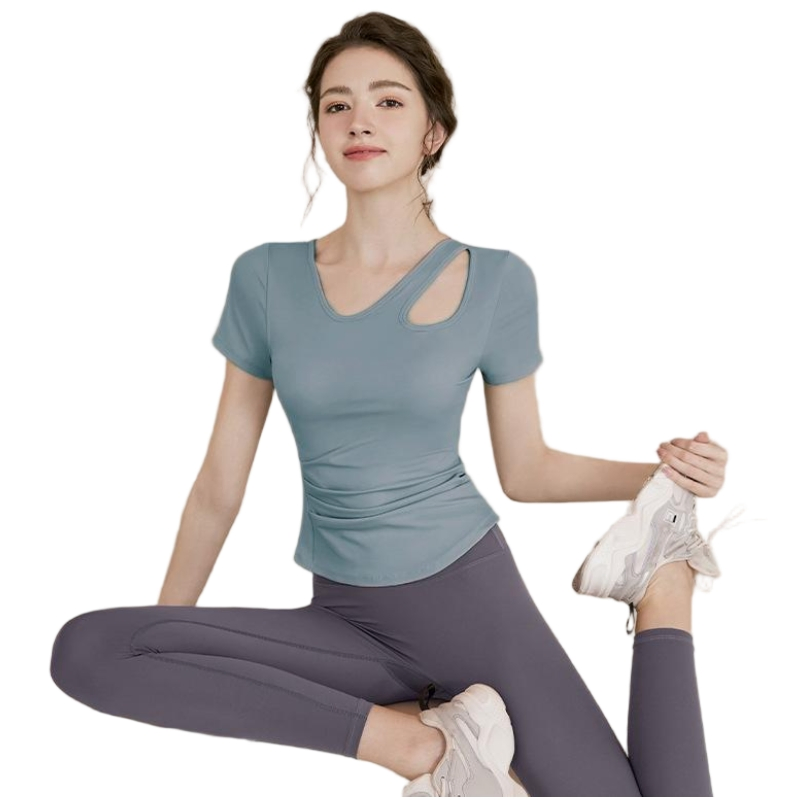Slim Fit Yoga Shirt Top with Moisture-Wicking