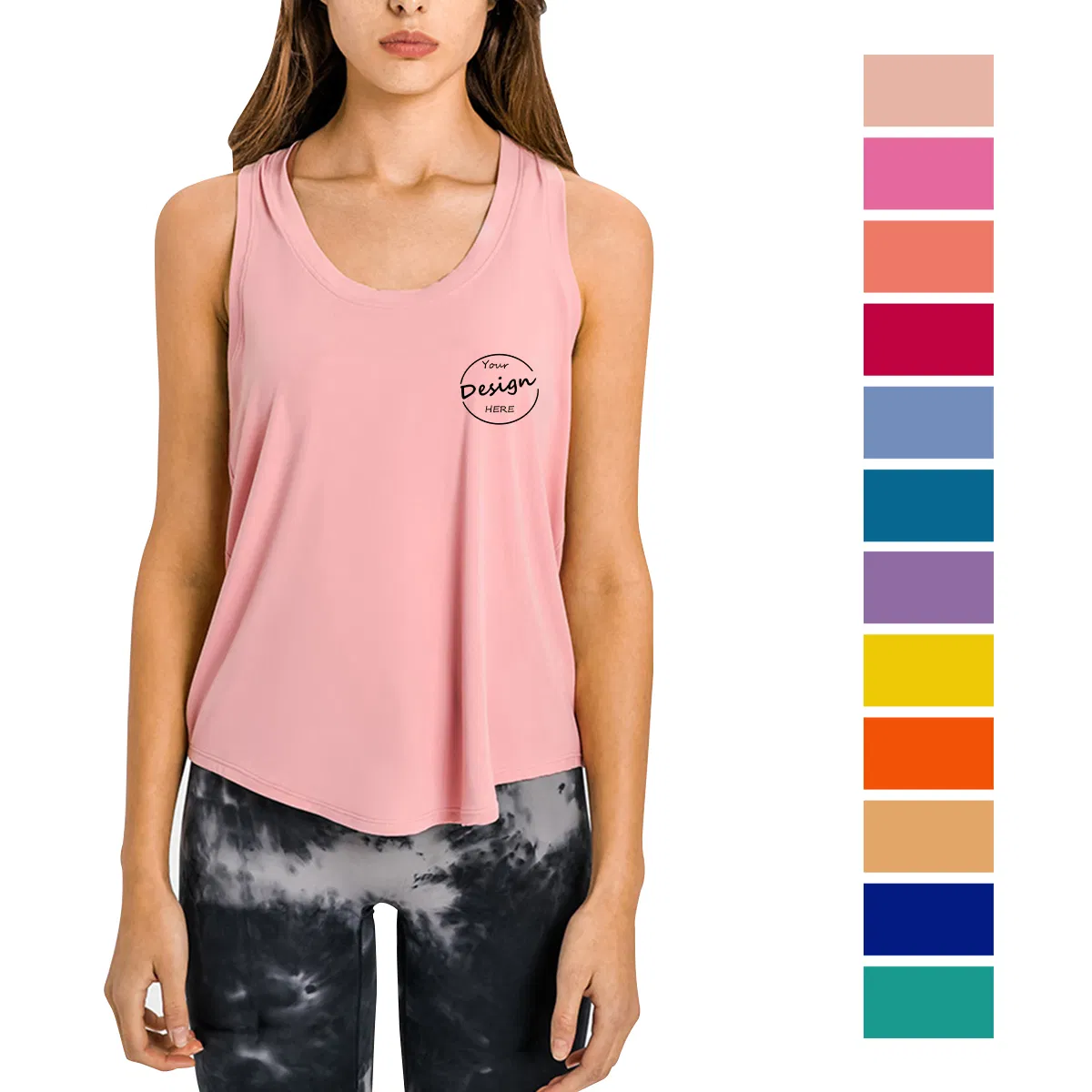 Custom Wholesale Women's Yoga Tank Tops High Quality Moisture and Wicking Screen Print Plus Size Gym Tank Top Women