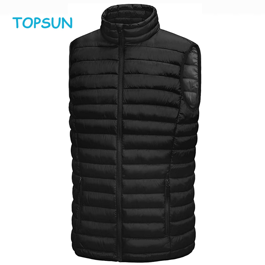 Men′s Lightweight Warm Puffer Vest Thermal Winter Sleeveless Jacket with Recycled Insulation
