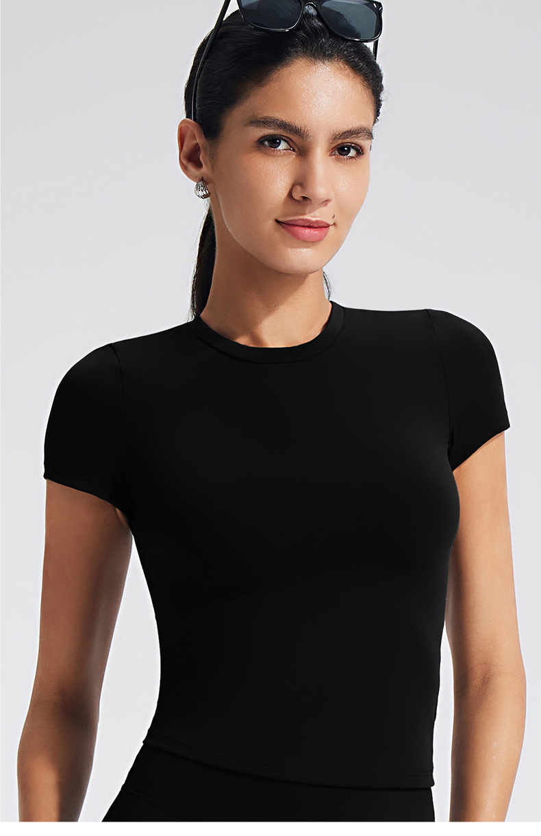 Yoga Top Womens Four-Way Stretch Moisture-Wicking Gym Activewear