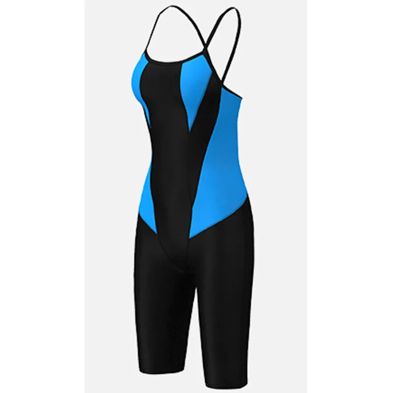 Racing Back Thin Strap Knee Swimsuit 7