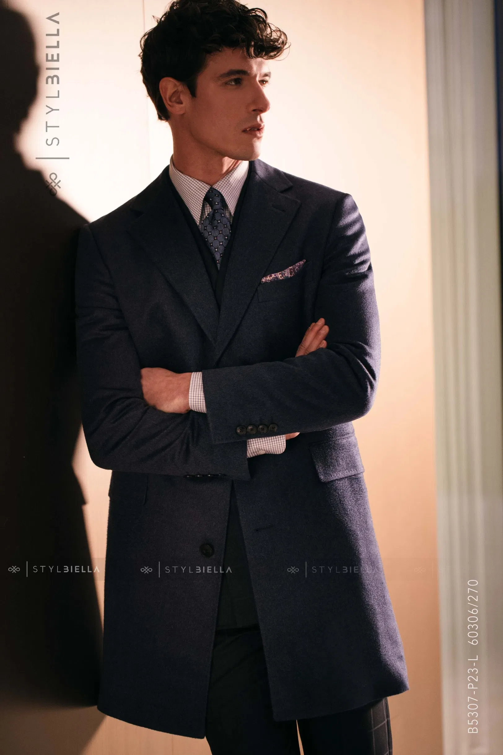 Custom Winter Wool Men Down Coats Formal Long Coat