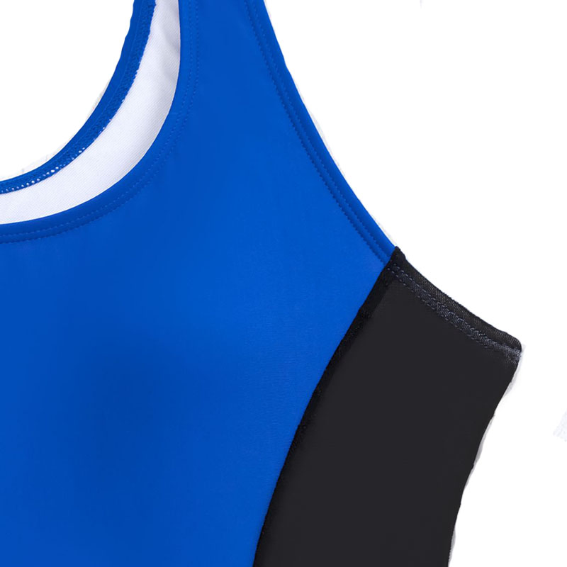 Womens Splice panel Fitness One-Piece Swim Suit Sports Racing Swimwear for Adult Junior
