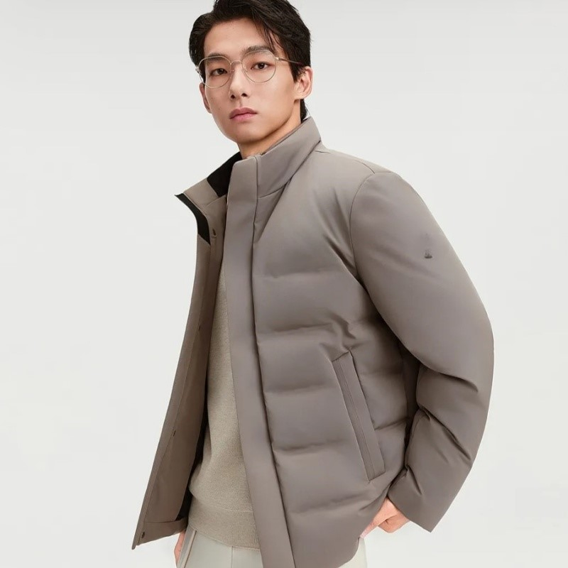 Customized Design Down Jacket Stand-up Collar Streetwear Water-Resistant Padded Jackets for Mens
