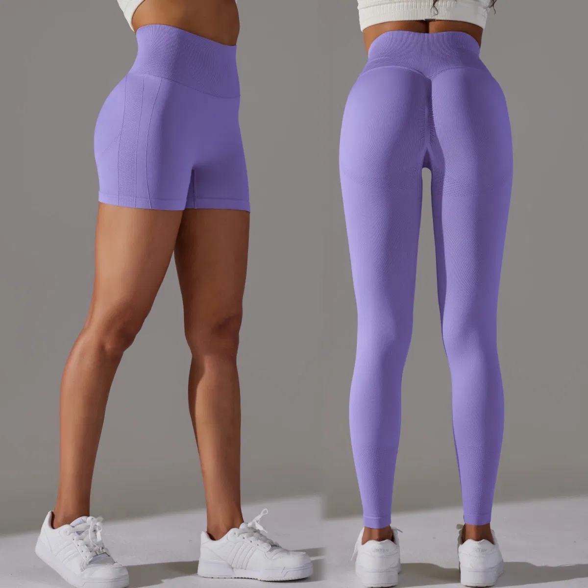 Amazon Hot-Sale Essential High Waisted Seamless Peach Lift Shorts and Leggings with Contour, Custom Ladies Activewear Exercise Tight Trousers Running Yoga Pants