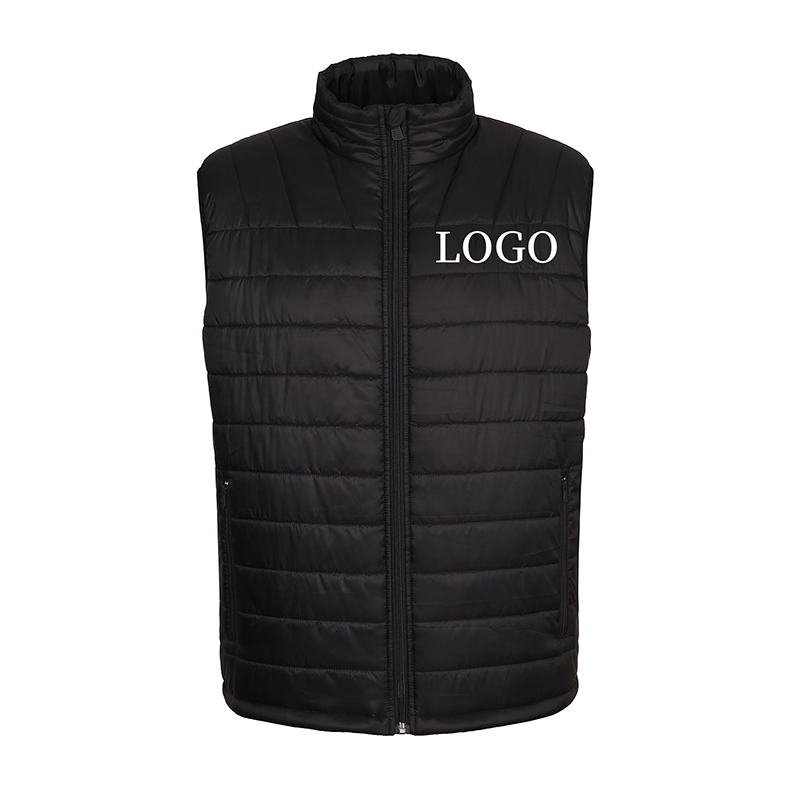 Custom Men's Winter High Quality 100% Nylon Insulated Warm Stand Collar Zipper Outerwear Sports Workwear Quilted Padded Down Mens Puffer Vest