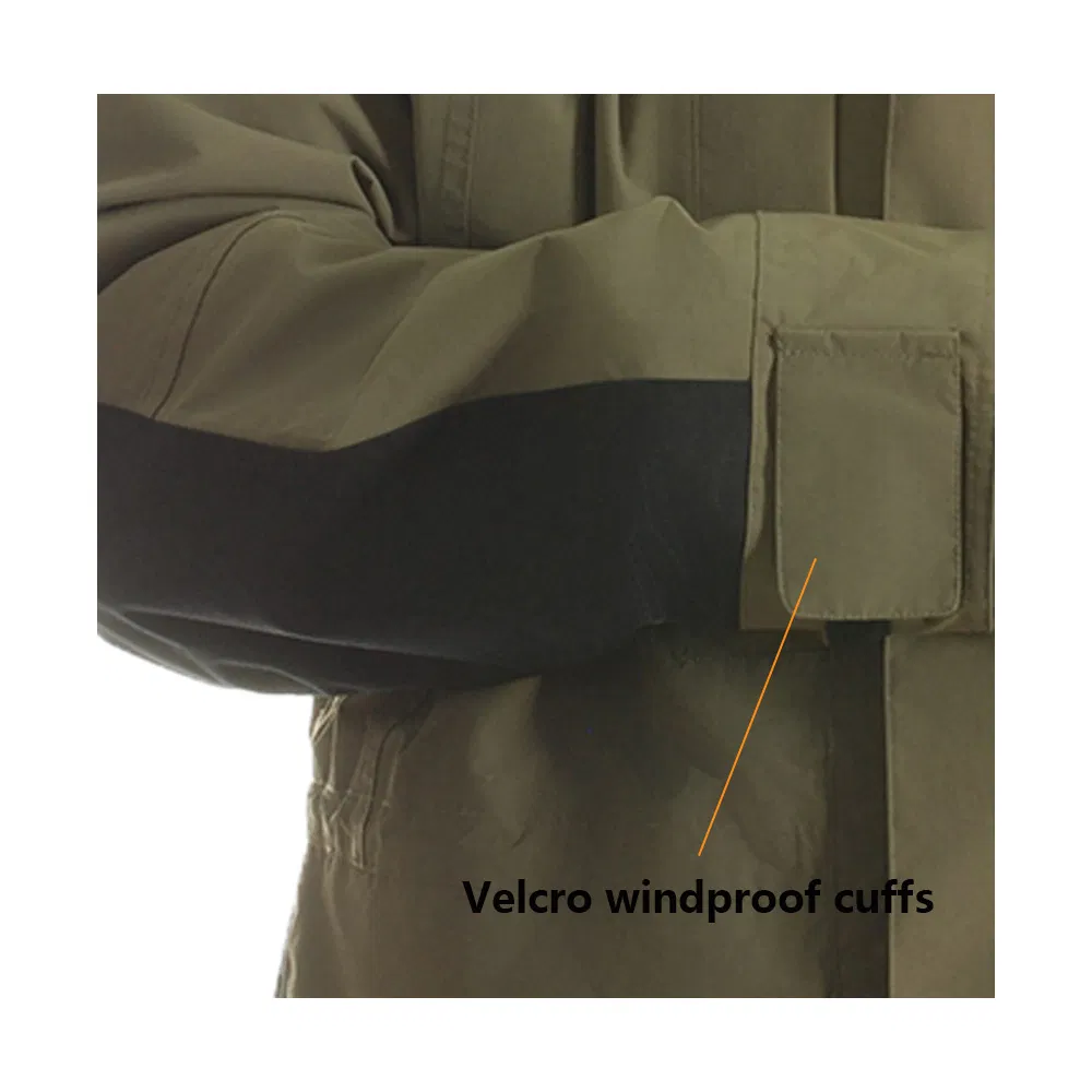 Thermal Insulated Men's Waterproof Outdoor Ski Jacket with Detachable Hood and Reflective Piping