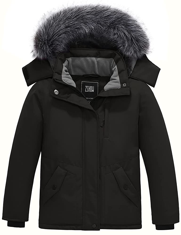 Girls' Water Resistant Winter Coat Soft Fleece Lined Cotton Padded Puffer Jacket