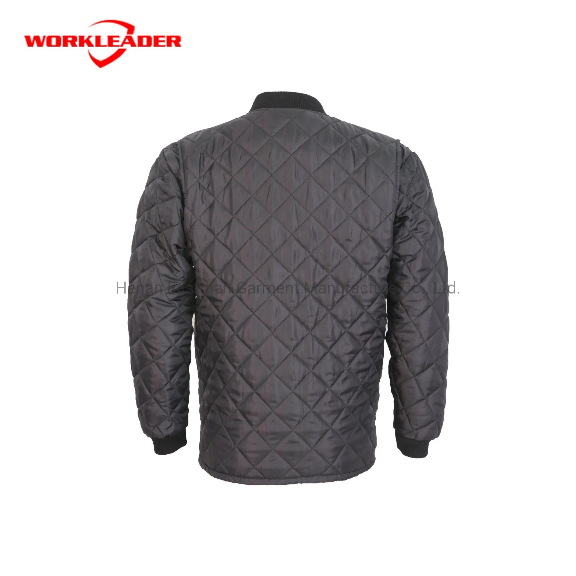100% Polyester Mens Work Black Winter Quilted Thermal Freezer Jacket