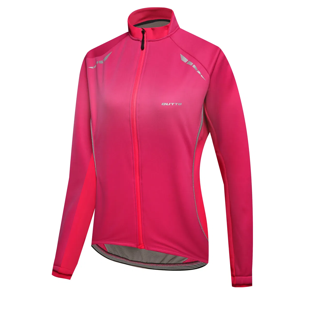 Women's Fleece Cycling Jacket Windproof Waterproof Thermal Winter Bike Wear with Zipper for Outdoor Riding