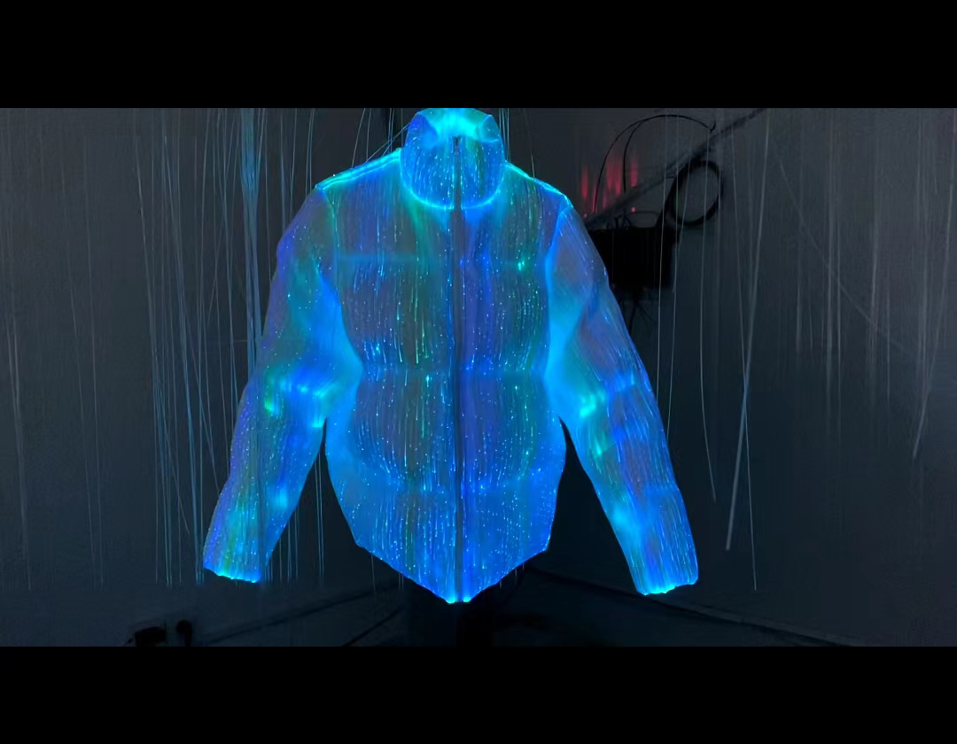 Light up Warm Luminous Fiber Optic Down Jacket Coats for Winter