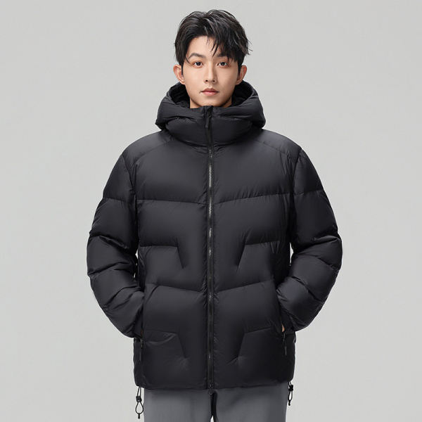 Trendy Brand 90% Cashmere Printed Waterproof Long Casual Down Coat Zipper Closure Thick Hood Winter Coat Men Women