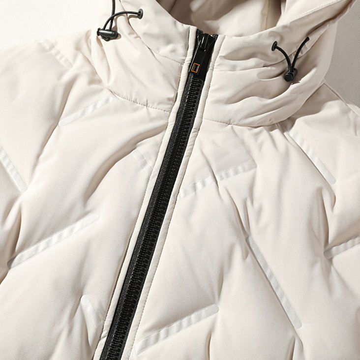 Lulusen OEM Wholesale Winter Overcoat Men Windbreaker Jacket Custom Logo Hooded Nylon Duck Down Long Coat