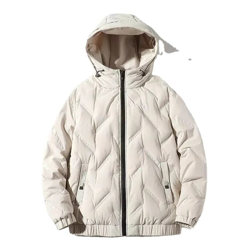 Lulusen OEM Wholesale Winter Overcoat Men Windbreaker Jacket Custom Logo Hooded Nylon Duck Down Long Coat