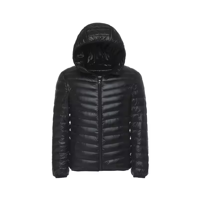 Men's Packable Down Jacket Hooded Lightweight Puffer Insulated Coat for Travel Outdoor Hiking