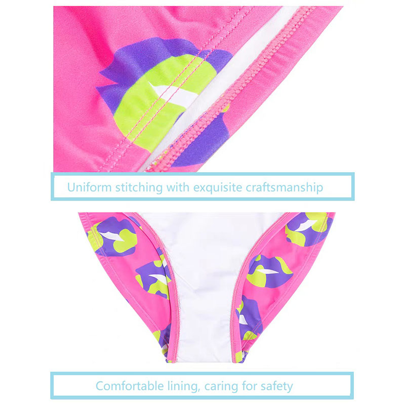 Girls Racing Swimsuit One-Piece Custom Printed Thin Shoulder Straps Youthful Style Swimwear