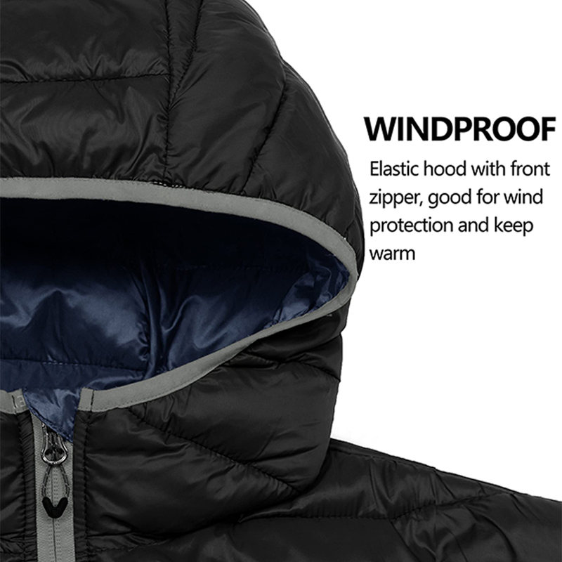 Winter Lightweight Water Resistant Men's Plus Size Outerwear Quilted Insulated Jackets