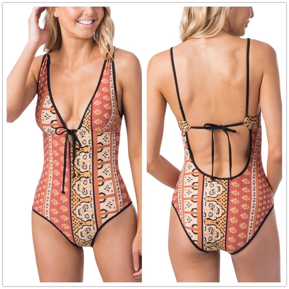 Custom Cut out Swimsuit White Buckle Backless Bikini Sexy One Piece Cross Back Swimwear Bathing Suits for Girl