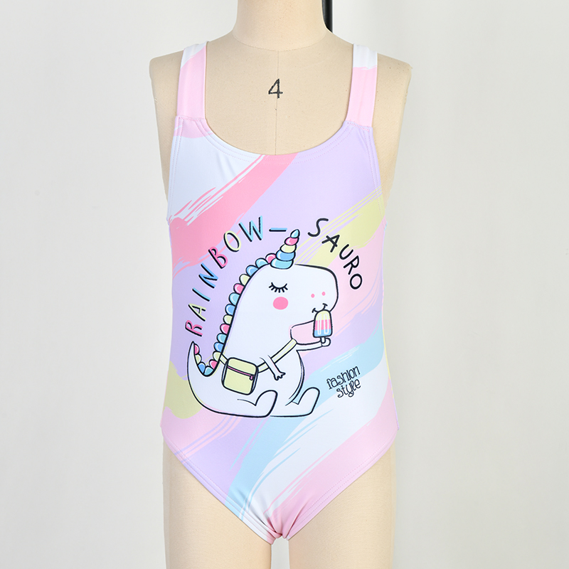 Kids One Piece Swimsuit Shiny Fabric Bathing Suit UV Protection Children Swimwear