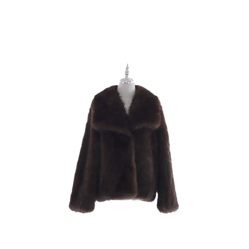 Brown faux sable jacket