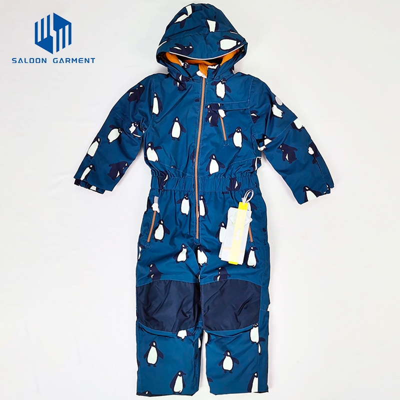 Outdoor Sport Overall Winter Windproof Snow Suit Snowsuit Set Kids One Piece Ski Suit