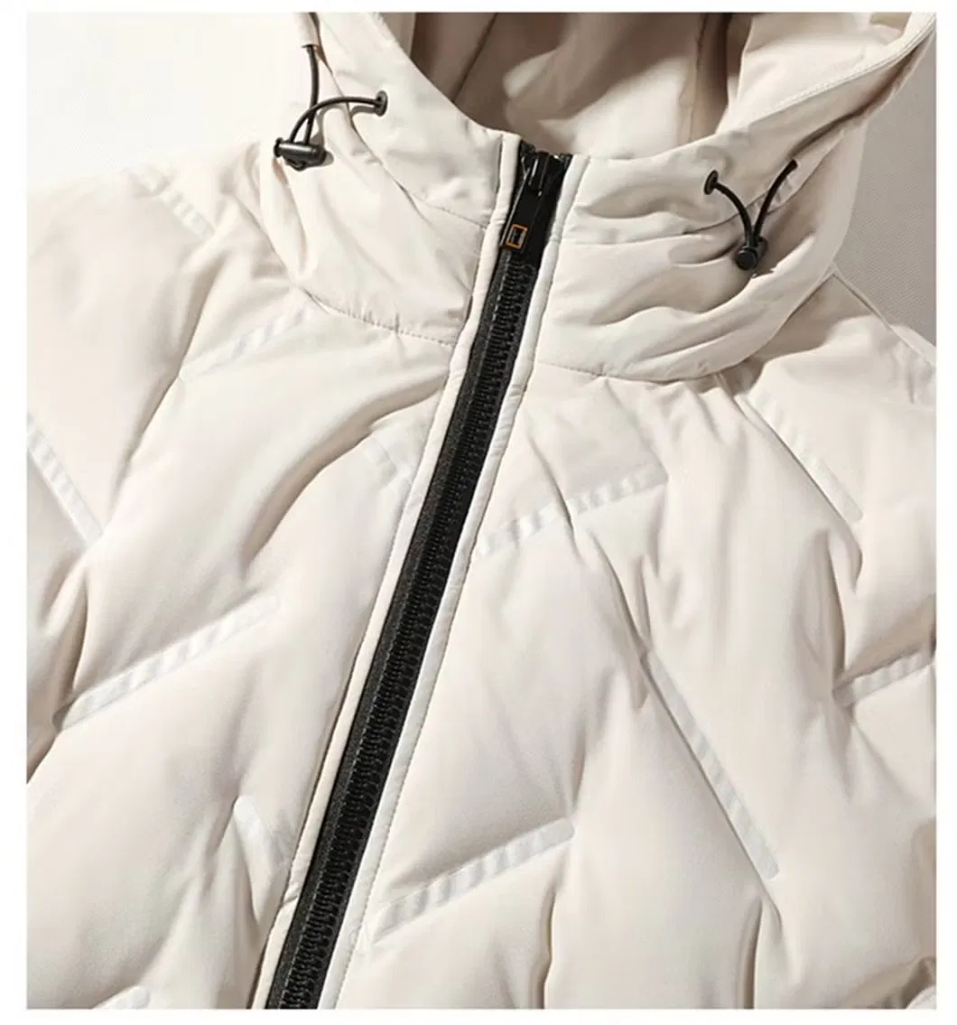 Wholesale Outdoor Light Warm Duck Feather Custom Logo Nylon Black Hooded Winter Bubble Puff Filled Down Puffer Jackets for Men - Custom Puffer Jacket and Winter