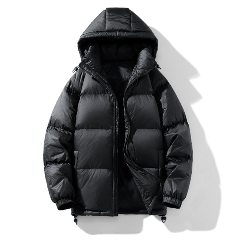 Custom Polyester Hooded Elastic Hem Unisex Puffer Jacket