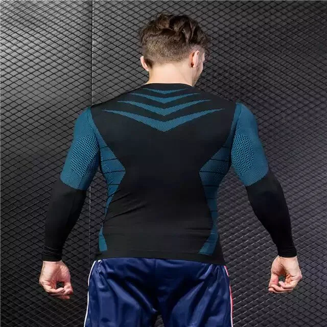 Men Long Sleeve Seamless Thermal Top and Quick-Dry with Moisture Wicking, Sports Wear Gym Wear Yoga Wear and Active Wear Sportswear