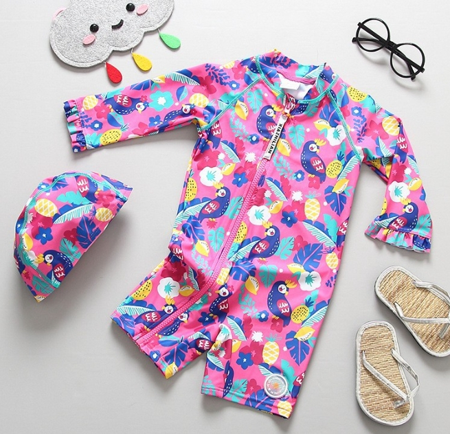 Swimsuit for Girls Long Sleeve Children's Swimwear UV Protection Summer Swimsuit Bathing Suit Kids Baby Toddler Beachwear