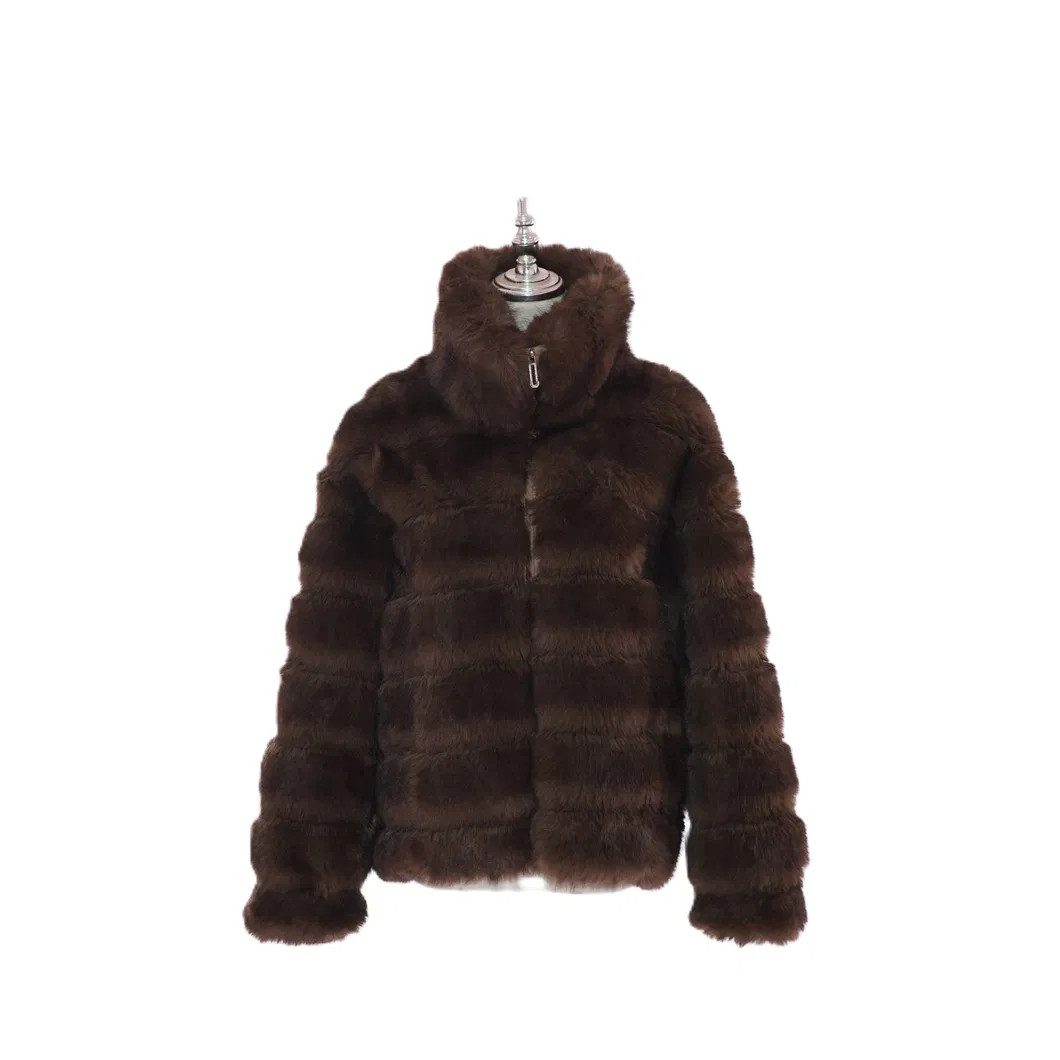 Faux sable cropped jacket