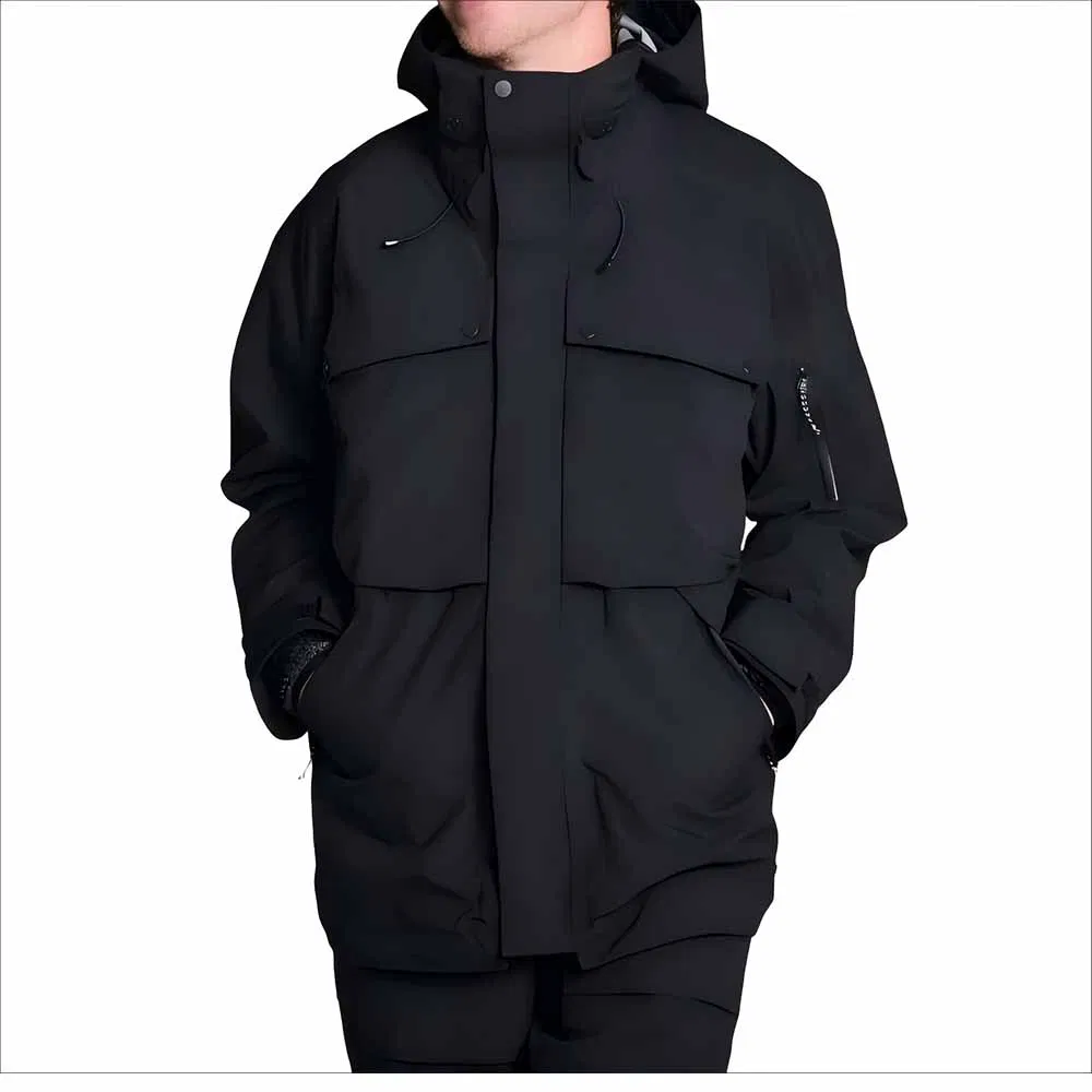 Conmr Men's Insulated Ski Jacket with Hood Waterproof Breathable Snowboarding Outerwear