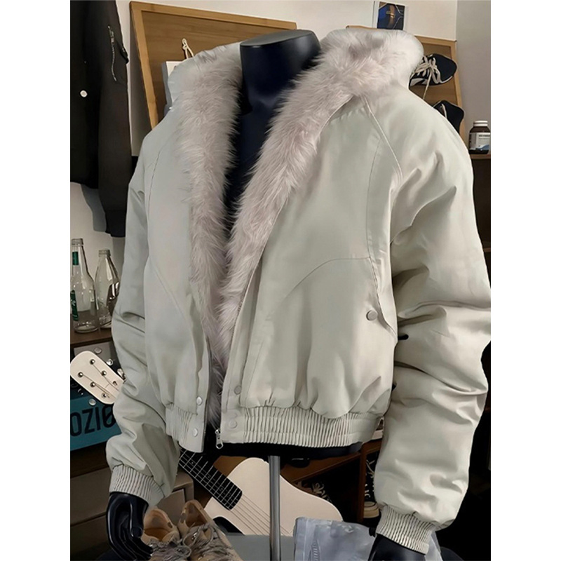 Men's Winter Fleece Collar Hooded Puffer Jacket