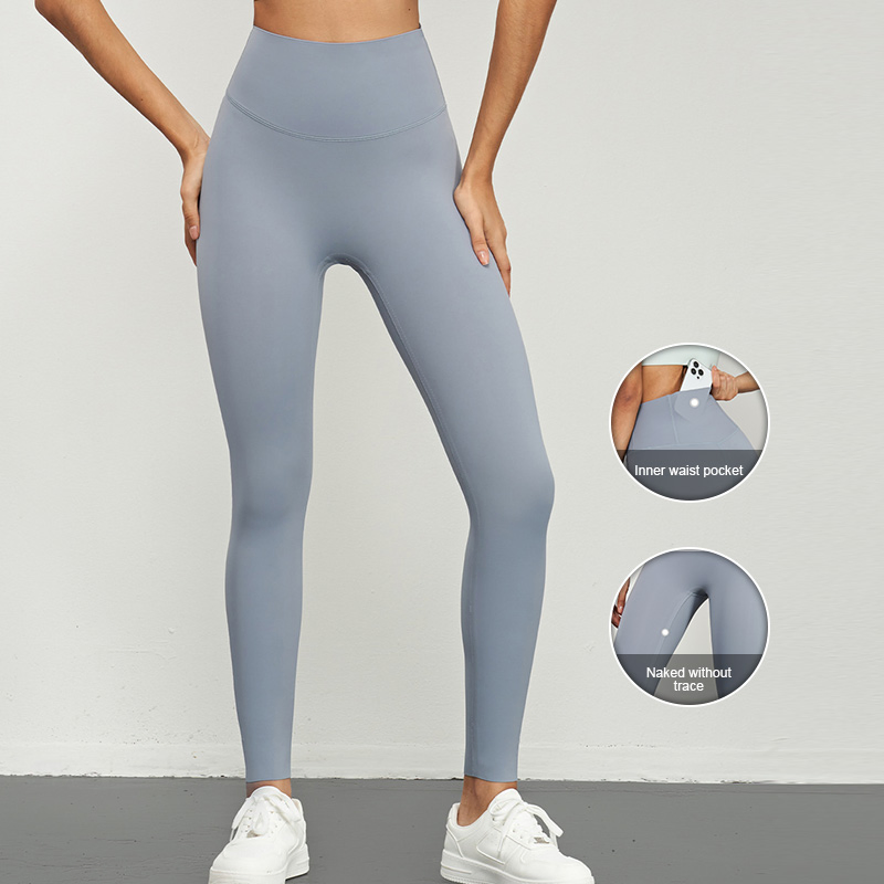 Wholesale Factory Women's Hip Lift Workout Leggings High Waist Tight Nude Seamless Yoga Pants Leggings