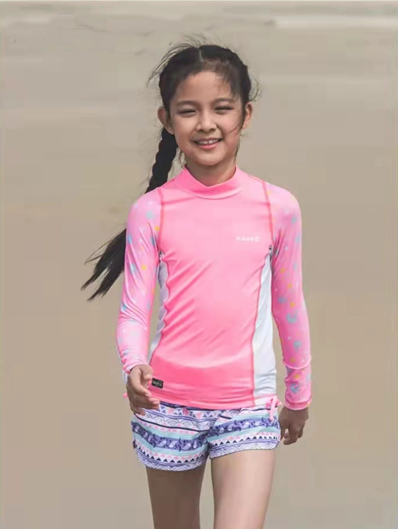Best Chocie and Selling Girls Kids Long Sleeve Rashguard Swimsuit, Swimwear, Sunsuit with UV 50+ Sun Protection