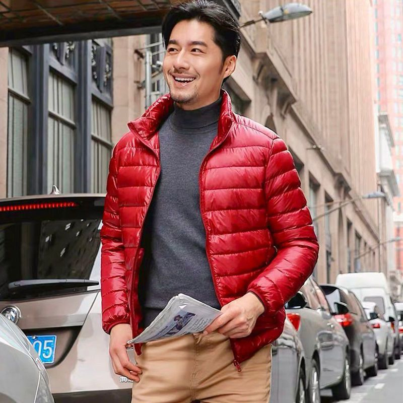 Winter Men's Short Thick White Duck Down Men's Coat