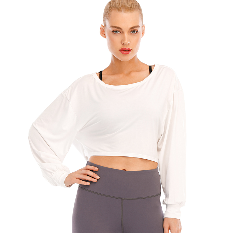 Custom Wholesale Moisture Wicking Long Sleeve Fitness Crop Top Women Sportswear Yoga Tank Top