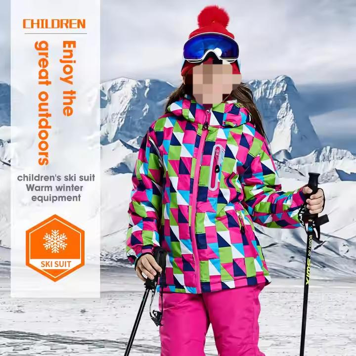 Conmr Children's Ski Suit Waterproof Breathable Durable Wear for Snow Adventure